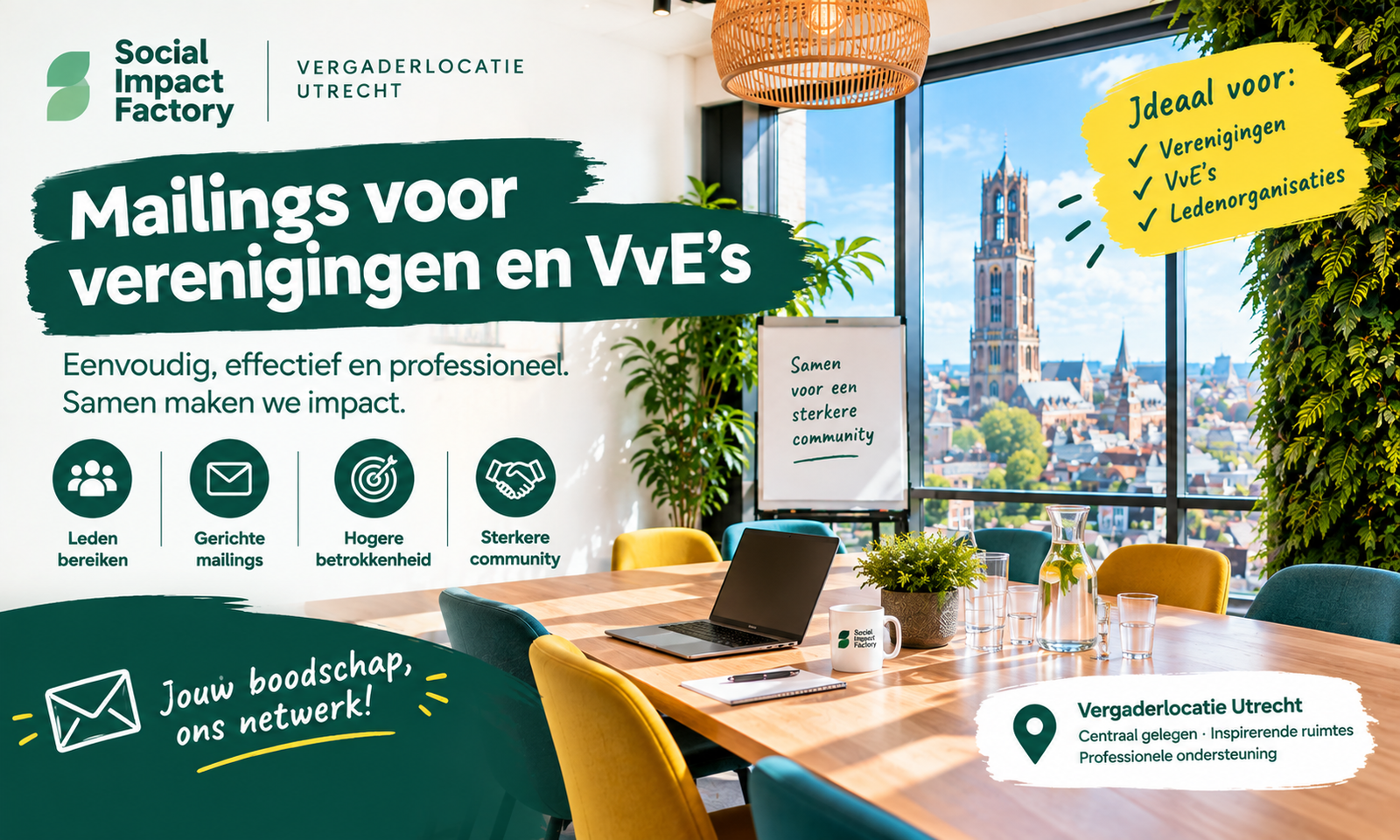 Vergaderlocatie Utrecht: sterke mailings voor verenigingen en VvE’s