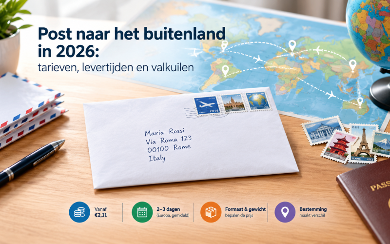 Post naar het buitenland in 2026: tarieven, levertijden en valkuilen